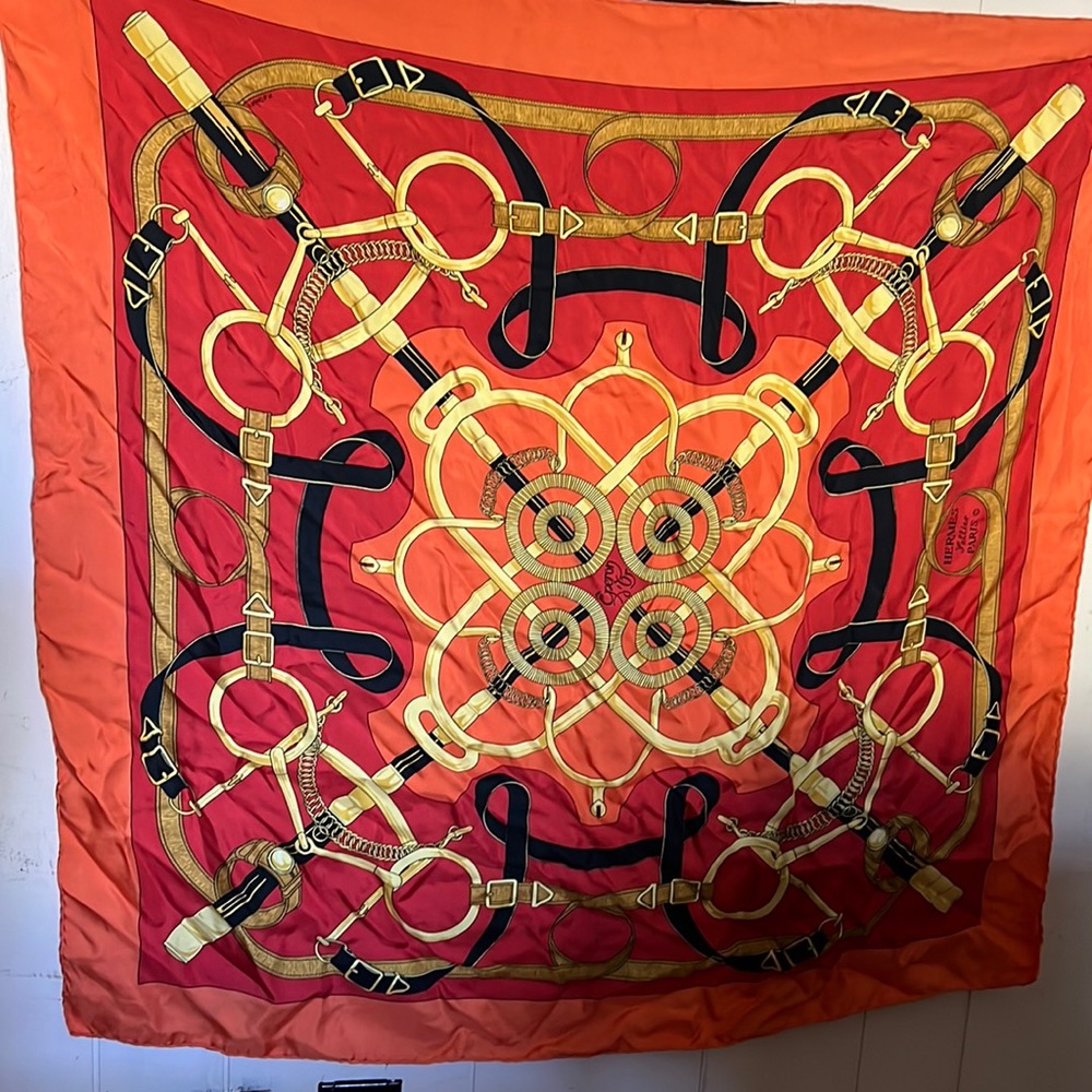 Vintage Hermes 100% Silk Scarf